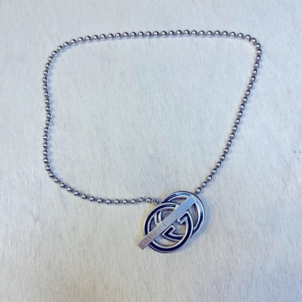 Silver Gucci Toggle Chocker Necklace